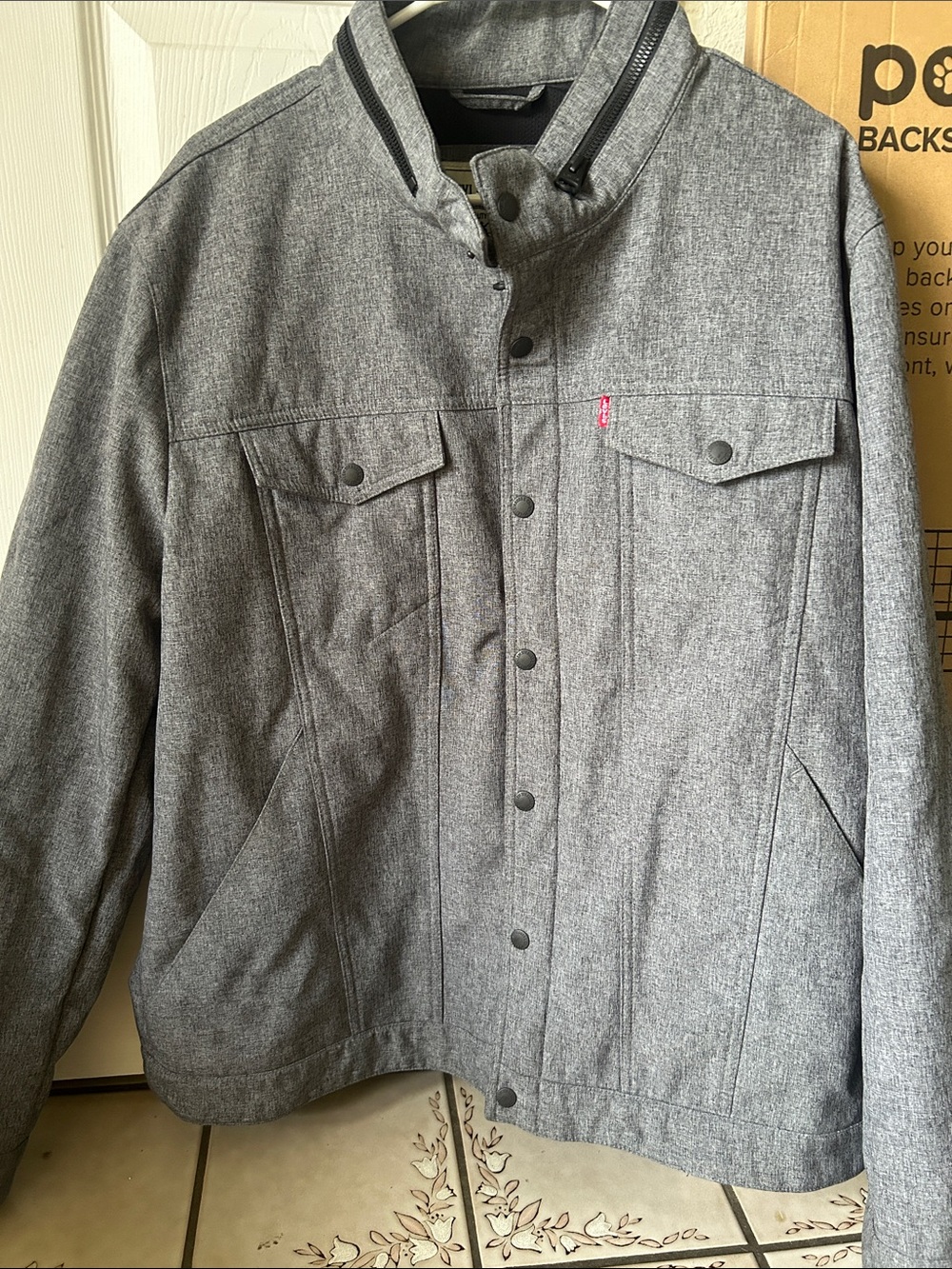 Men's Levi Strauss Gray Button-Front Jacket - Classic Workwear Style
